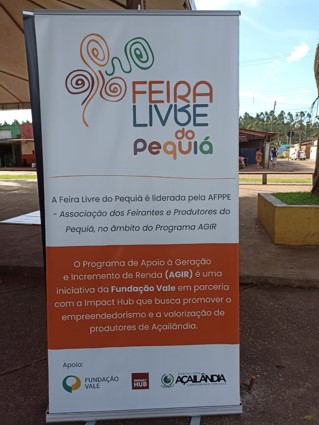 Image of a poster with information about the Pequiá Street Fair. 